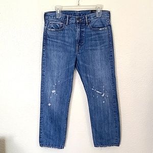 Vince high rise straight leg distressed jeans, size 28